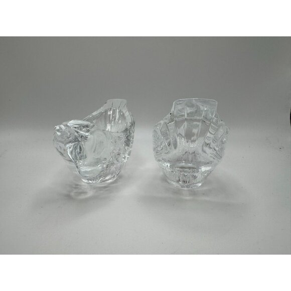 Set of 2 Cristal d'Arques 24% Lead BIRDS Candle Holder  France Crystal Art Glass - Picture 4 of 7